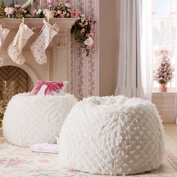 NWT Large LoveShackFancy Bow Bean Bag Chair Slipcover Only - Picture 1 of 11